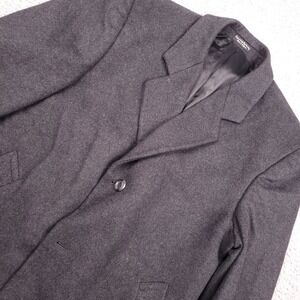 Silver Cloud Mens 44R Charcoal‎ Grey Wool Blend Overcoat Cashmere Blend
